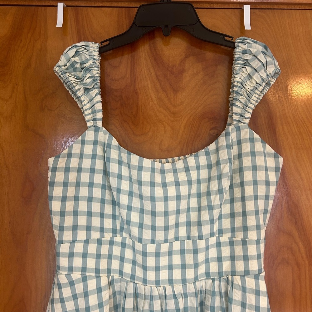 Tuckernuck Blue Gingham Sleeveless Midi Dress - Classic Summer Style